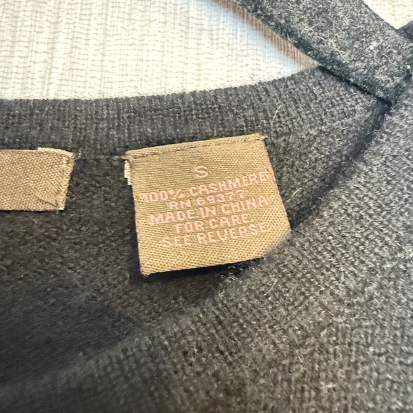 Heather B Short Sleeve BLACK 100% Cashmere Sweater size S - Picture 3 of 5